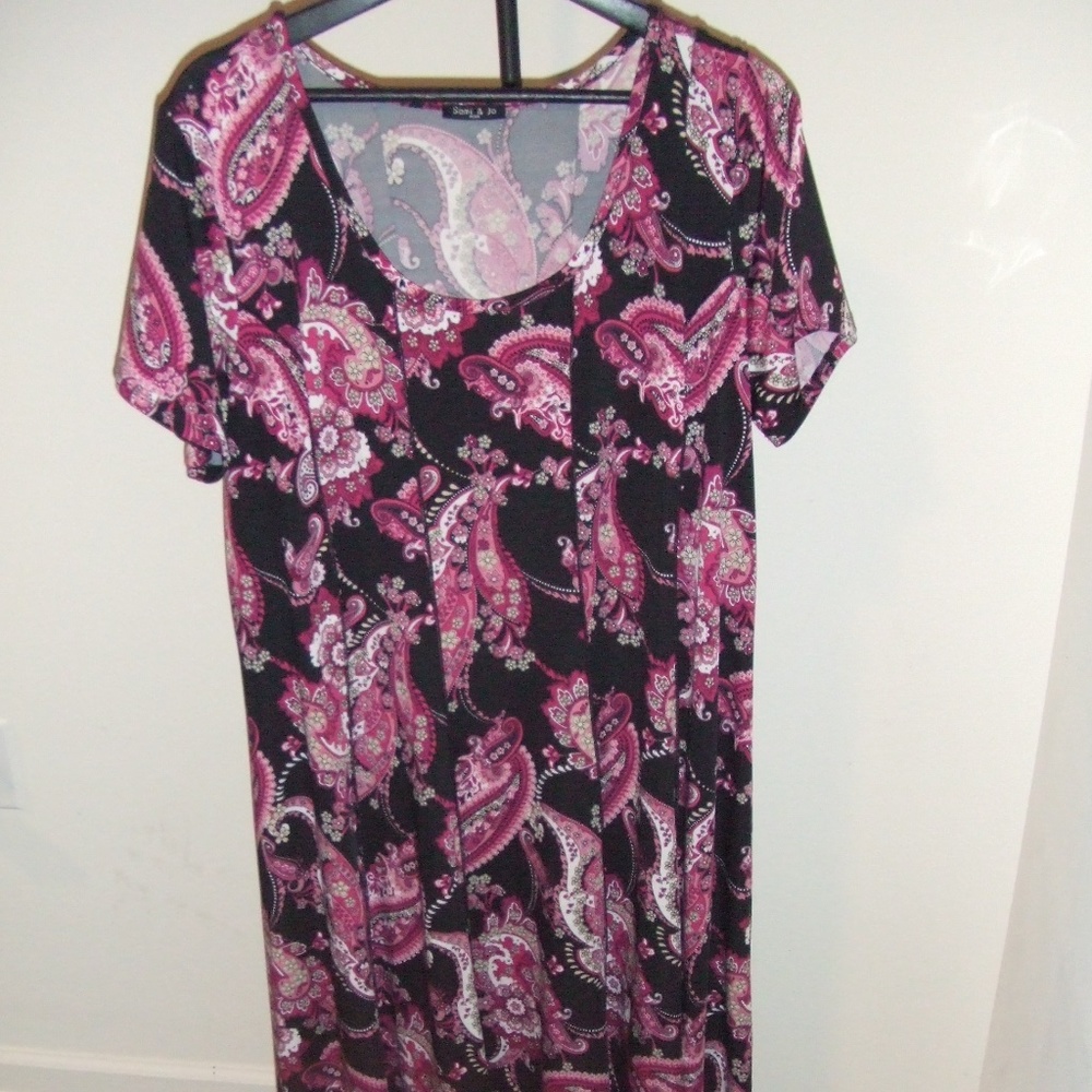 Sami & Jo 1X Purple Paisley Dress